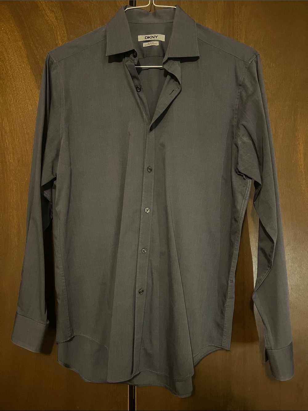 DKNY Men's Dress Shirt in Charcoal Gray